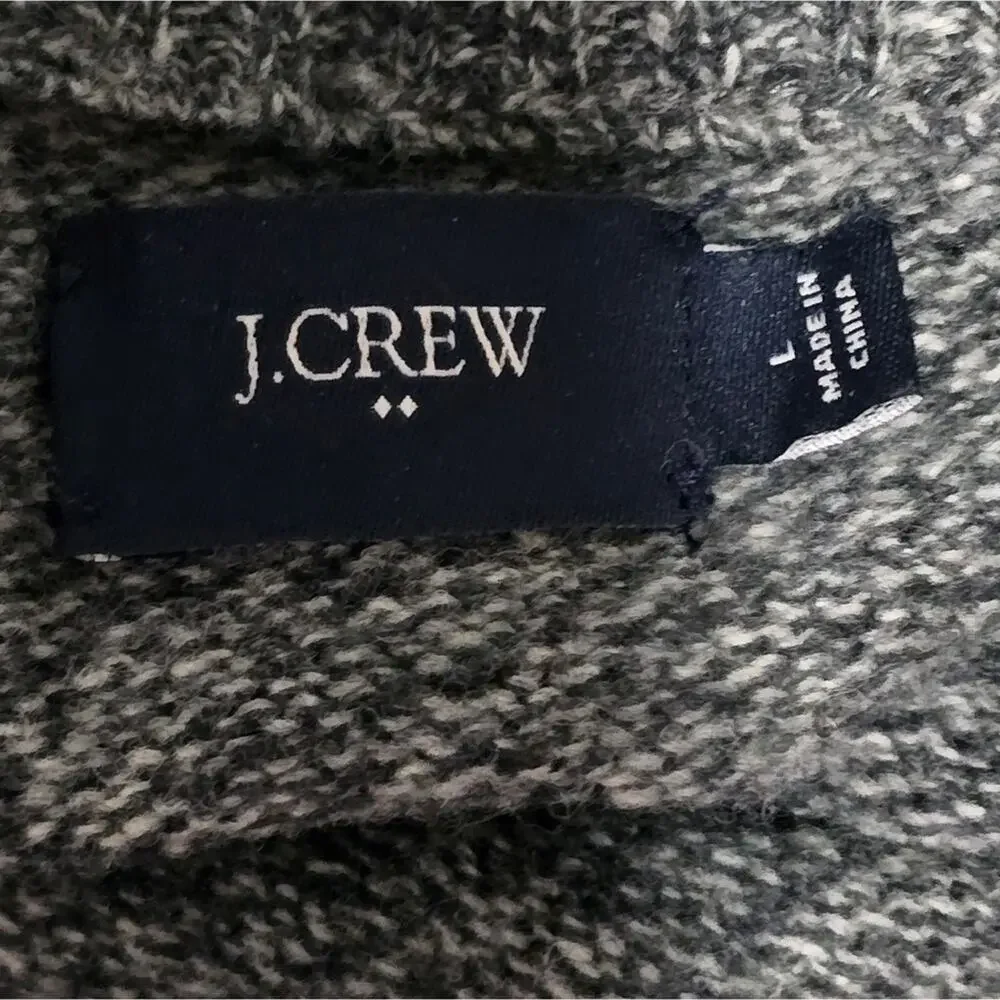 J. Crew 100% Lambs‎ Wool Gray Half-Zip Sweater Men's Size Large